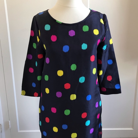 KATE SPADE Silk Belina Polka Dot Shift Dress 4 - Picture 4 of 16